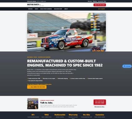 Motor Parts + live homepage, September 21, 2026
